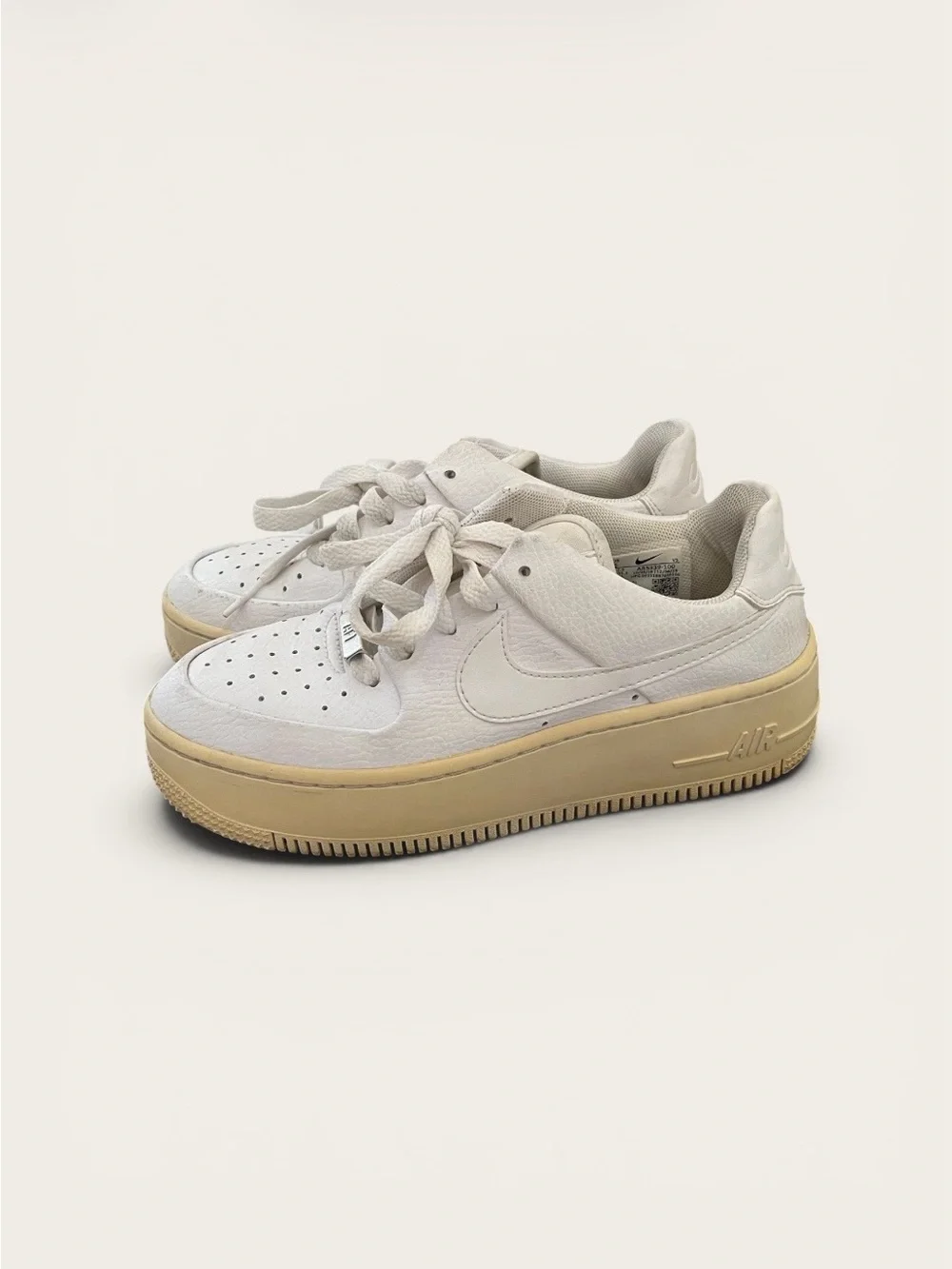 Nike Air Force 1 All White Sneakers – Size 5